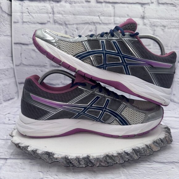 Asics Gel Contend 4 Running Shoes Womens 11D T765N Gray Purple Casual Athletic - Picture 8 of 11